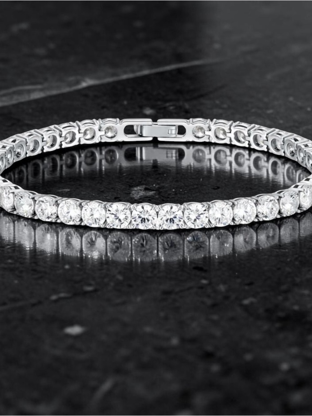 & Other Stories Silver Crystal Tennis Bracelet